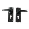 Black Oak Lever Euro Lock Set