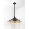 Smooth Brass Flora Pendant in Elan Black