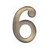 Heritage Brass Numeral 6 Self Adhesive 51mm (2") Antique Brass finish