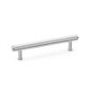 Alexander & Wilks - Crispin Dual Finish Knurled T-bar Cupboard Pull Handle - Polished and Satin Chrome - Centres 128mm