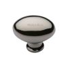 Heritage Brass Cabinet Knob Victorian Oval Design 32mm Polished Nickel finish