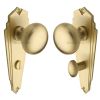 Heritage Brass Mortice Knob on Bathroom Plate Broadway Design Satin Brass finish