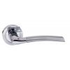 Eco Swell Aluminium Lever Door Handle on Round Rose - Satin Chrome/Polished Chrome