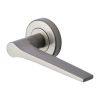 Heritage Brass Door Handle Lever on Rose Gio Design Satin Nickel Finish