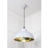 Hammered Brass Harborne Pendant in Birch