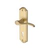 Heritage Brass Door Handle Lever Lock Howard Design Satin Brass finish