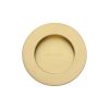 Round Flush Pull Satin Brass finish