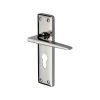 Heritage Brass Door Handle for Euro Profile Plate Kendal Design Polished Nickel finish