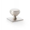 Alexander & Wilks - Quantock Cupboard Knob on Square Backplate - Satin Nickel - 38mm