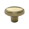 Heritage Brass Cabinet Knob Stepped Oval Design 41mm Polished Brass finish