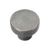 Rustic Pewter Cabinet Knob Round Disc Design 32mm