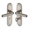 Heritage Brass Door Handle for Bathroom Vienna Design Mercury finish