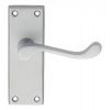 Contract Victorian Scroll Lever On Latch Backplate - Satin Chrome