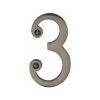 Heritage Brass Numeral 3 Face Fix 76mm (3") Matt Bronze finish