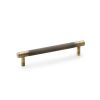 Alexander & Wilks - Brunel Knurled T-Bar Cupboard Handle - Antique Brass - Centres 128mm