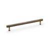 Alexander & Wilks - Crispin Reeded T-bar Cupboard Pull Handle - Antique Brass - 224mm