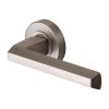 Sorrento Door Handle Lever Latch on Round Rose Deda Design Satin Nickel finish