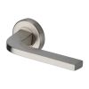 Heritage Brass Door Handle Lever on Rose Bellagio Design Satin Nickel Finish