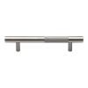 Heritage Brass Door Pull Handle Bar Knurled Design 305mm Satin Nickel Finish