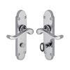 Heritage Brass Door Handle for Bathroom Savoy Design Polished Chrome finish