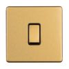 Eurolite Concealed 3mm 1 Gang Intermediate Switch Satin Brass