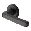 Alessa Door Handle on Round Rose Matt Bronze finish