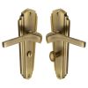 Heritage Brass Door Handle for Bathroom Waldorf Design Antique Brass finish