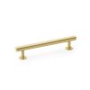 Alexander & Wilks - Round T-Bar Cabinet Pull Handle - Satin Brass - 128mm