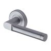 Heritage Brass Door Handle Lever Latch on Round Rose Celia Design Satin Chrome finish