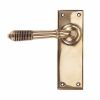 Polished Bronze Reeded Lever Latch Set