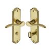 Heritage Brass Door Handle for Bathroom Howard Design Polished Brass finish