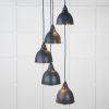 Smooth Brass Brindley Cluster Pendant in Soot