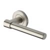 Heritage Brass Door Handle Lever on Rose Phoenix Design Satin Nickel Finish