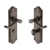 Heritage Brass Door Handle for Bathroom Buckingham Design Matt Bronze finish