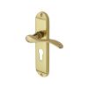 Heritage Brass Door Handle for Euro Profile Plate Maya Design Polished Brass finish