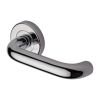 Heritage Brass Door Handle Lever Latch on Round Rose Harmony Design Polished Chrome finish