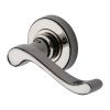 Heritage Brass Door Handle Lever Latch on 53mm Round Rose Bedford Design Polished Nickel finish