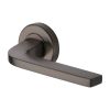 Heritage Brass Door Handle Lever on Rose Bellagio Design Matt Bronze Finish