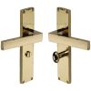 Heritage Brass Delta Hammered Bathroom Set Door Handle on 200mm Plate Polished Brass finish