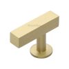 Heritage Brass Cabinet Knob Offset Square Design 44mm Satin Brass finish