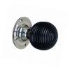 Ebony Beehive Rim/Mortice Door Knob Polished Nickel