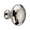 Hammered Mushroom 38mm Cupboard Knob Polished Nickel