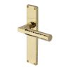 Heritage Brass Bauhaus Hammered Lever Latch Door Handle on 200mm Plate Polished Brass finish