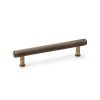 Alexander & Wilks - Crispin Knurled T-bar Cupboard Pull Handle - Antique Brass - 128mm