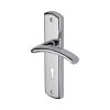 Heritage Brass Door Handle Lever Lock Centaur Design Polished Chrome finish