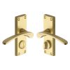 Heritage Brass Door Handle for Privacy Set Sophia Short Design Satin Brass finish