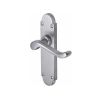 Heritage Brass Door Handle Lever Latch Savoy Design Satin Chrome finish