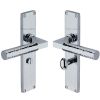 Heritage Brass Bauhaus Hammered Bathroom Set Door Handle on 200mm Plate Polished Chrome finish