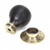 Ebony & Aged Brass Beehive Mortice/Rim Knob Set