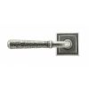 Pewter Hammered Newbury Lever on Rose Set (Square Rose) - Unsprung